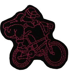 Neon Pink Spider Wheels Bike Black Appliqués Vintage 80s